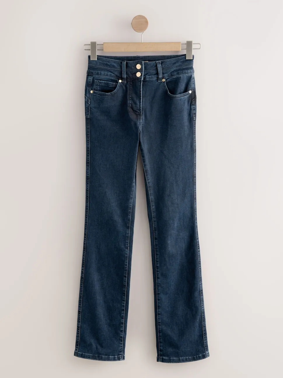 Donkerblauw denim - Lift, slim en shape jeans met bootcut