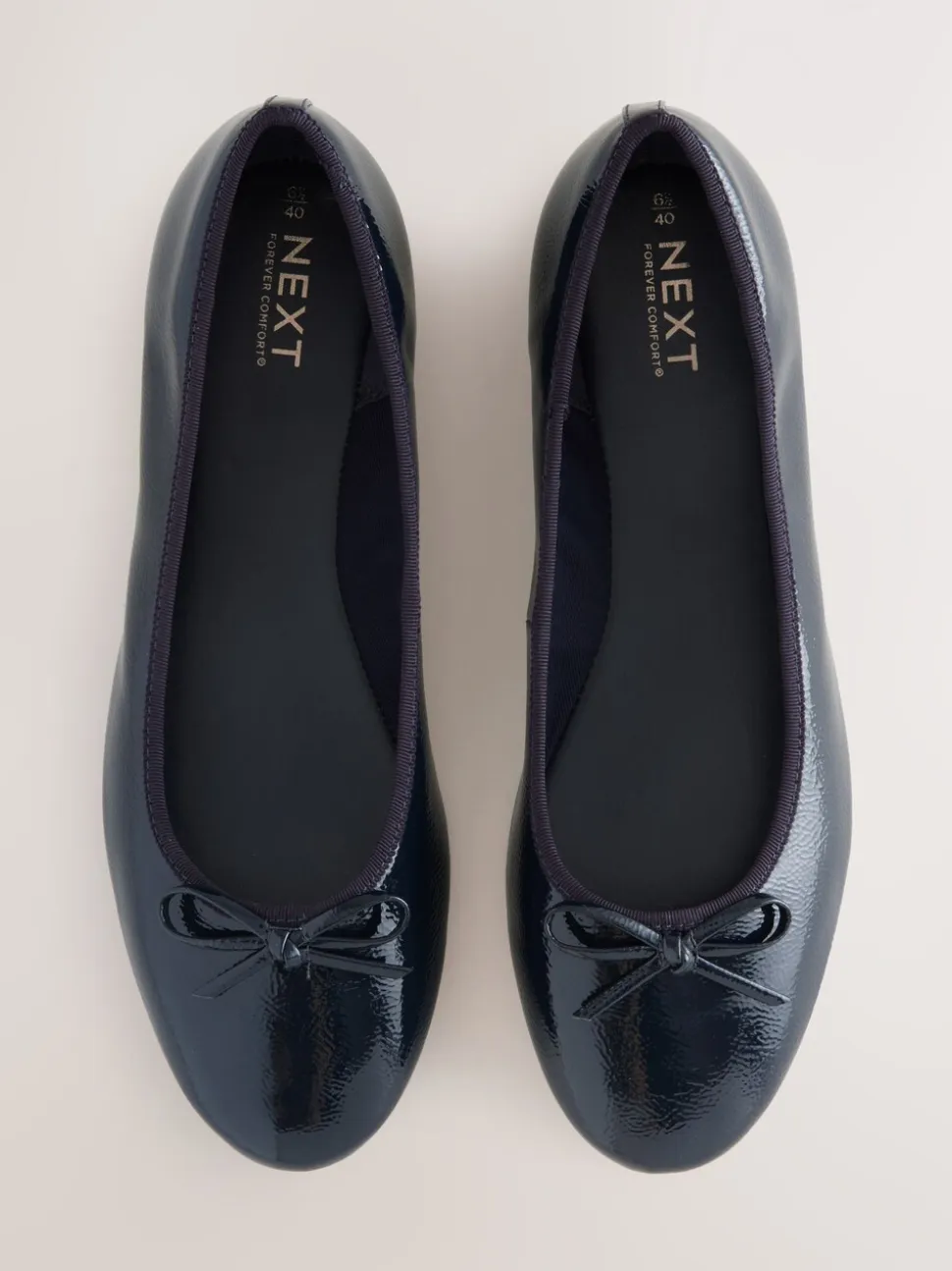 Donkerblauw lakleer - Ballerina's met ronde neus