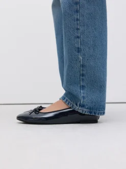 Donkerblauw lakleer - Ballerina's met ronde neus