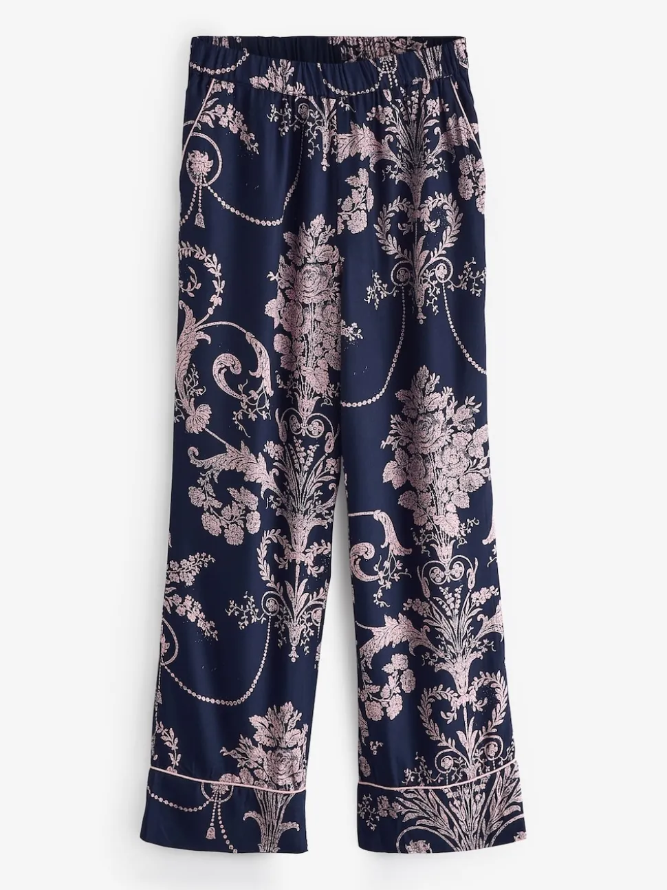 Donkerblauw/roze - Laura Ashley Josette pyjama met knopen