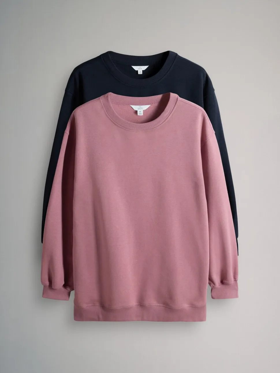 Donkerblauw/roze - The Set 2 Pack Longline Crew Neck Sweatshirt
