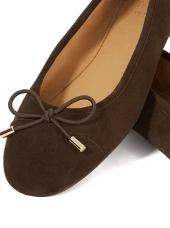 Donkerbruin - Dune London Highest Flexible Sole Contrast Leather Ballerina Flats