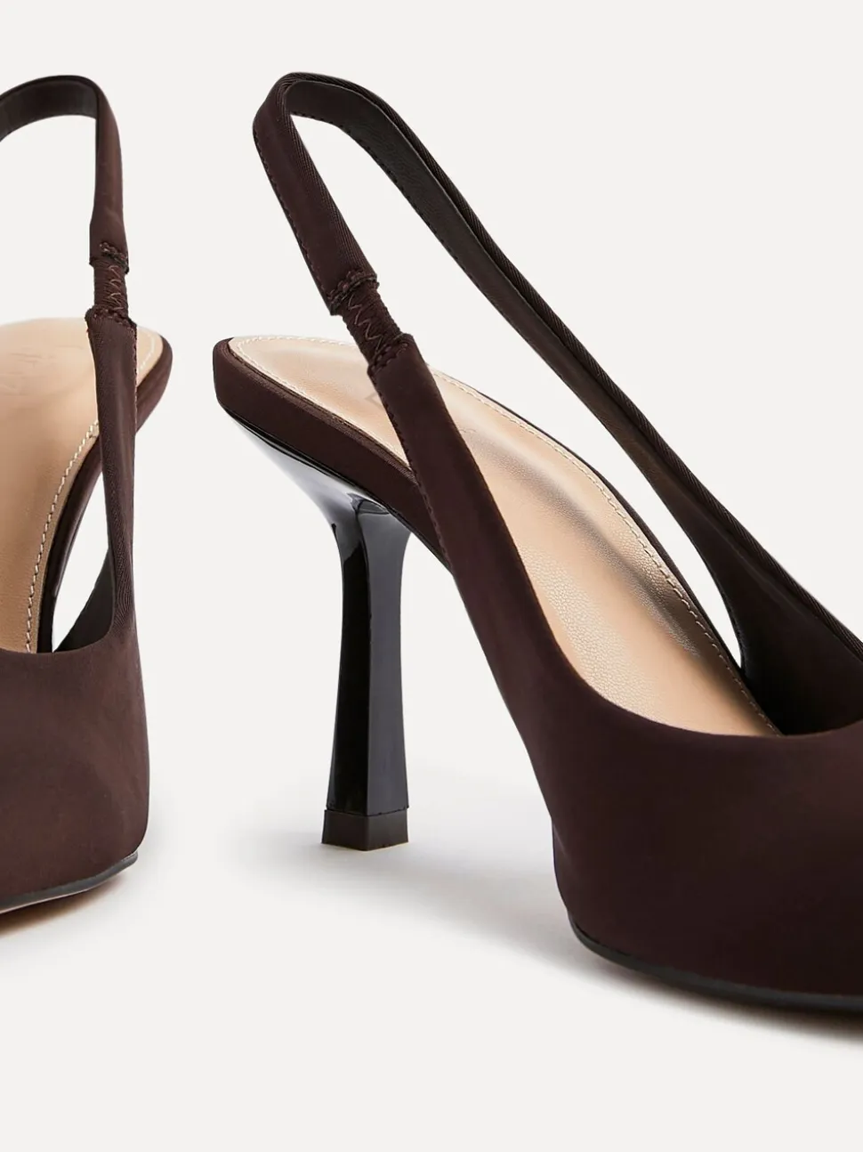Donkerbruin - Linzi Dash Slingback Court Heels