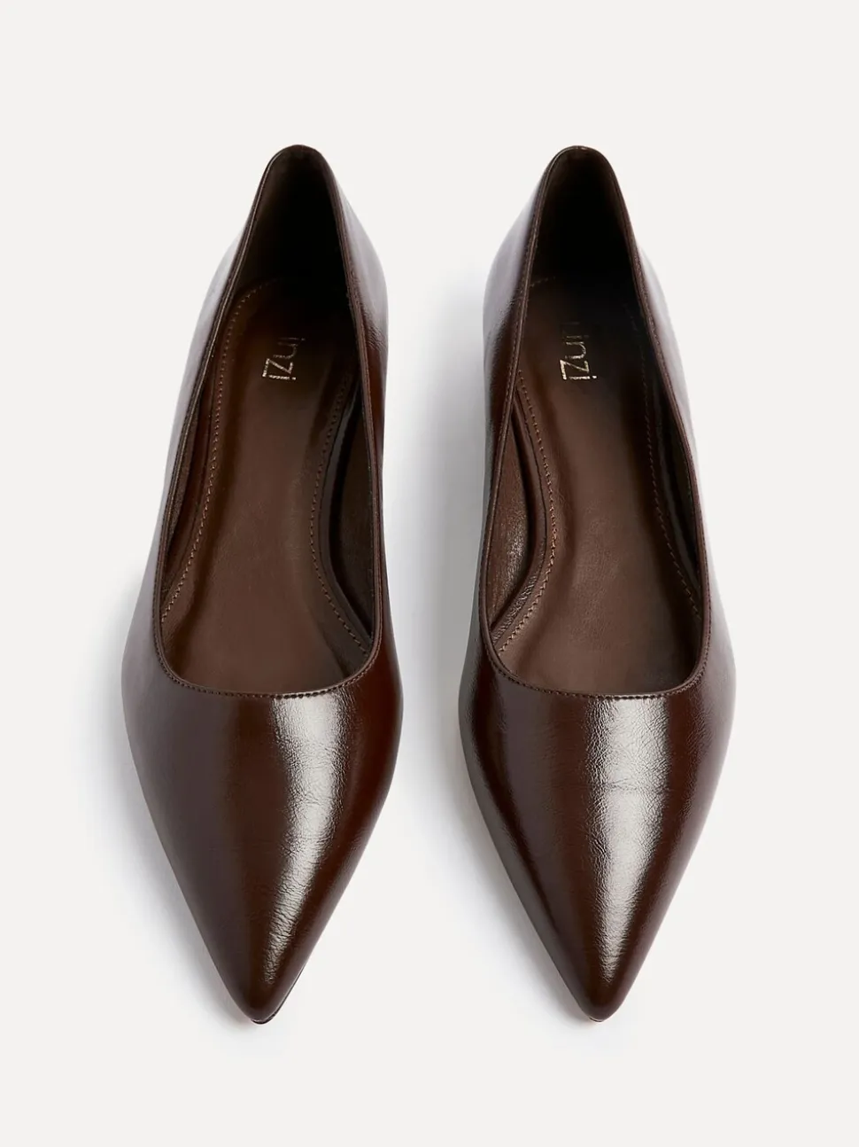 Donkerbruin - Linzi Orian Pointed Toe Ballet Flats