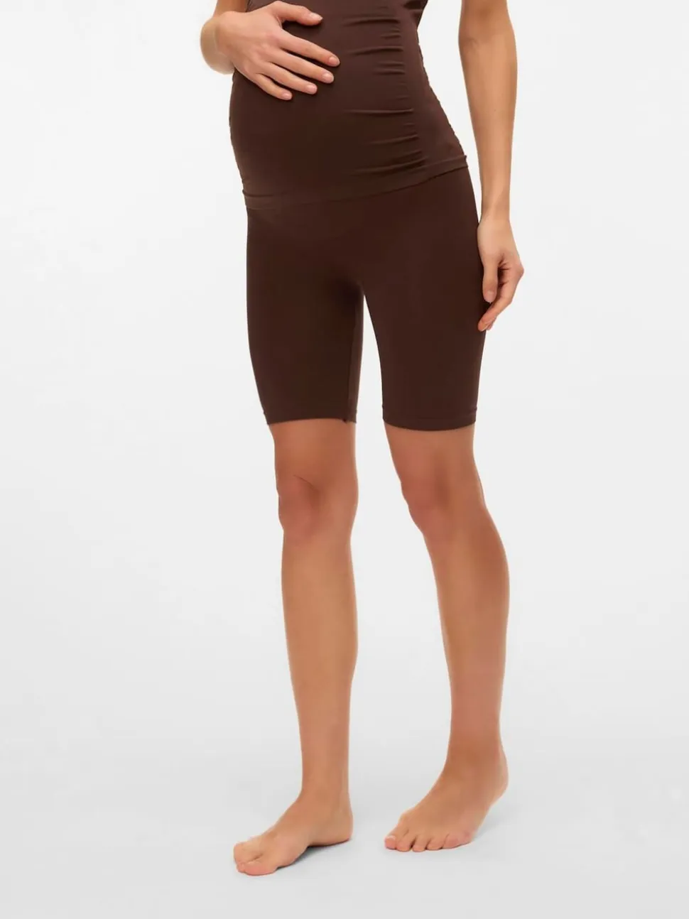 Donkerbruin - Mamalicious Maternity Seamless Leggings