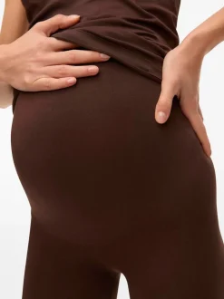 Donkerbruin - Mamalicious Maternity Seamless Leggings