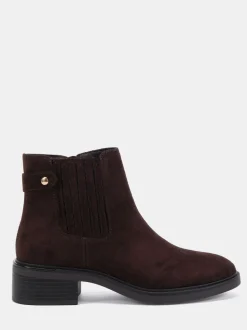 Donkerbruin - Novo Wide Fit Darlina Flat Chelsea Ankle Boots