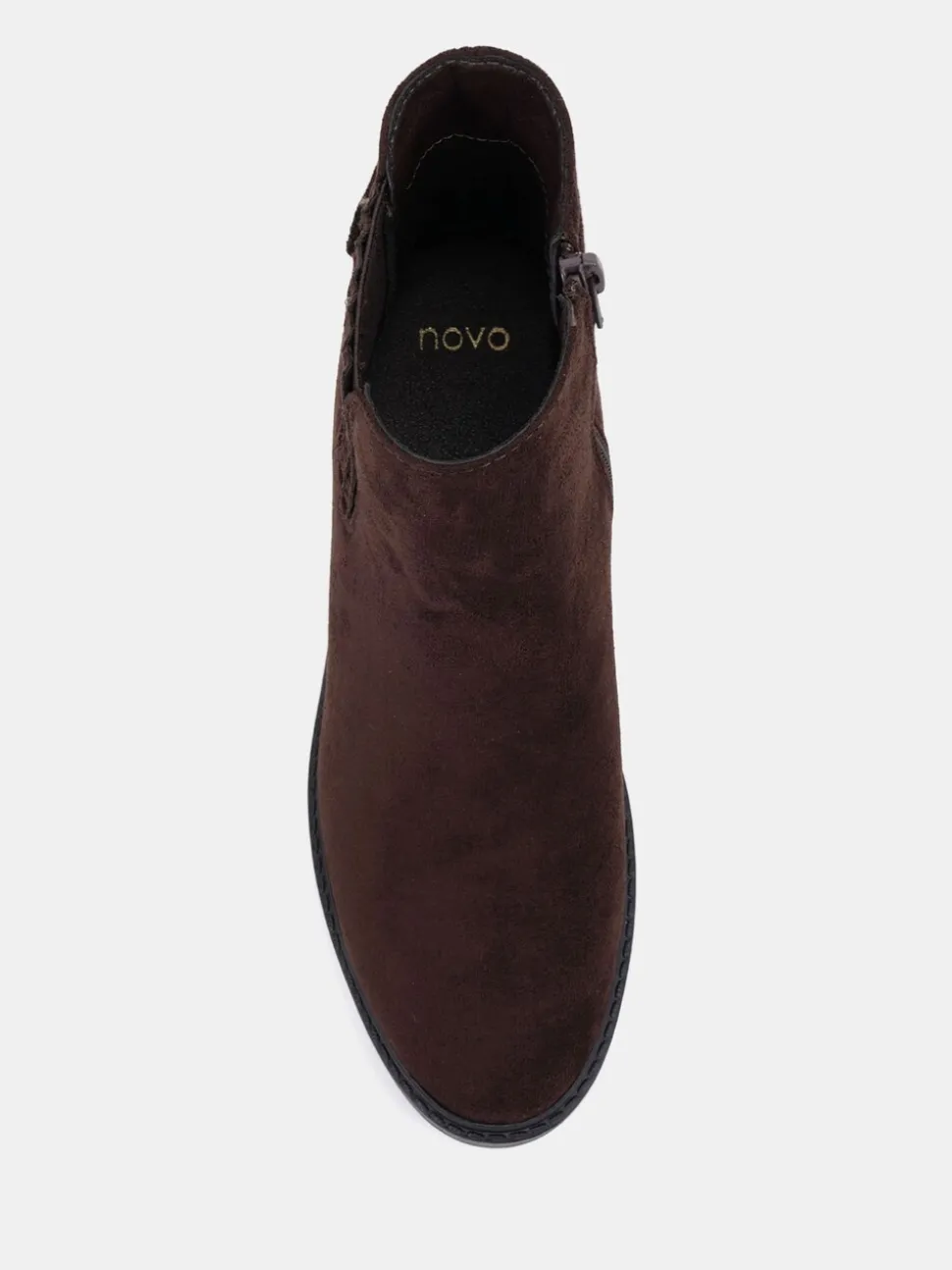 Donkerbruin - Novo Wide Fit Darlina Flat Chelsea Ankle Boots