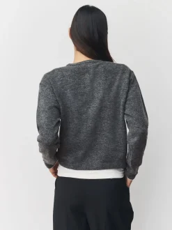 Donkergrijs - Gebreid vest met ronde hals