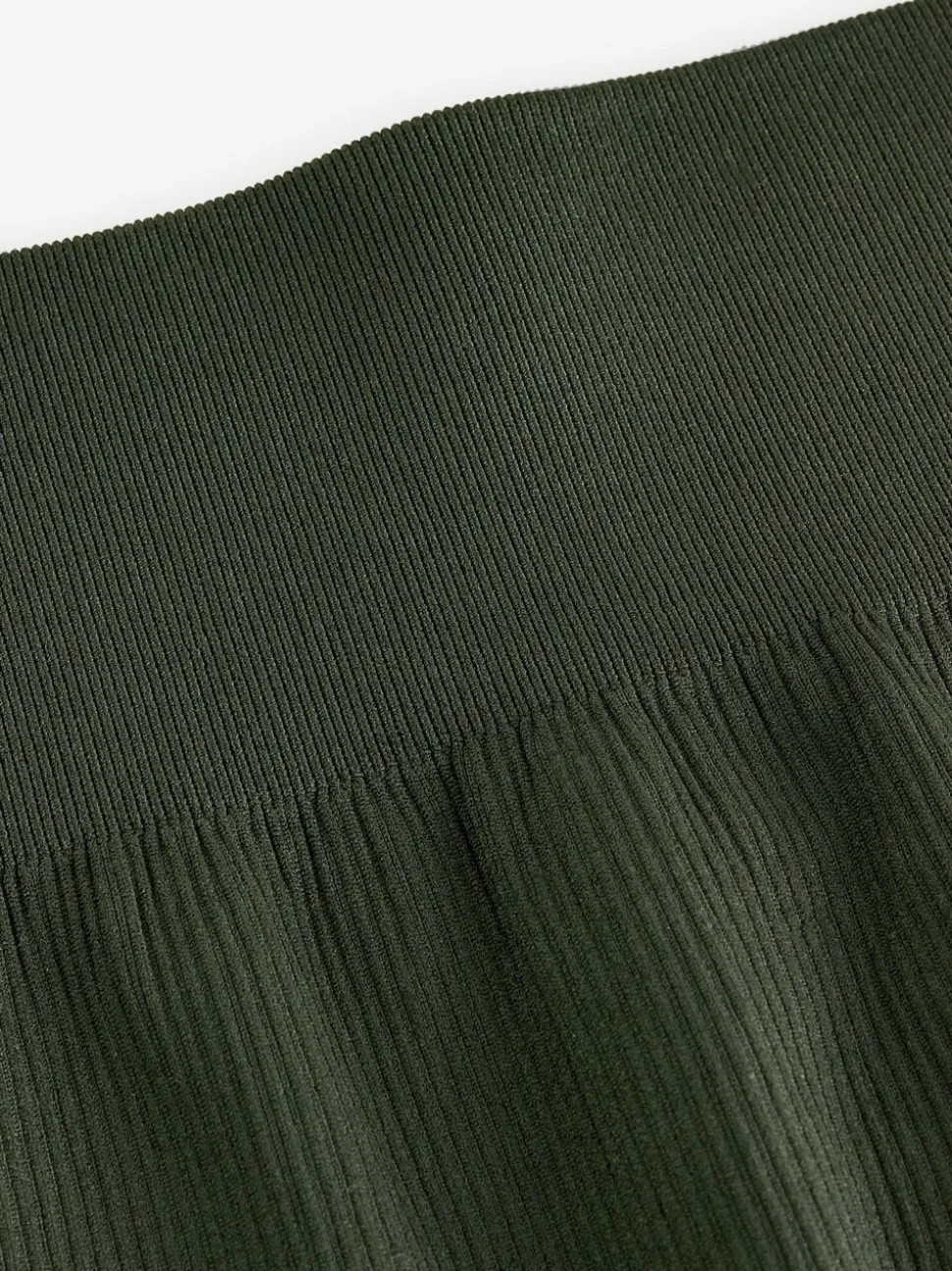 Donkergroen - Geribbelde naadloze legging met hoge taille