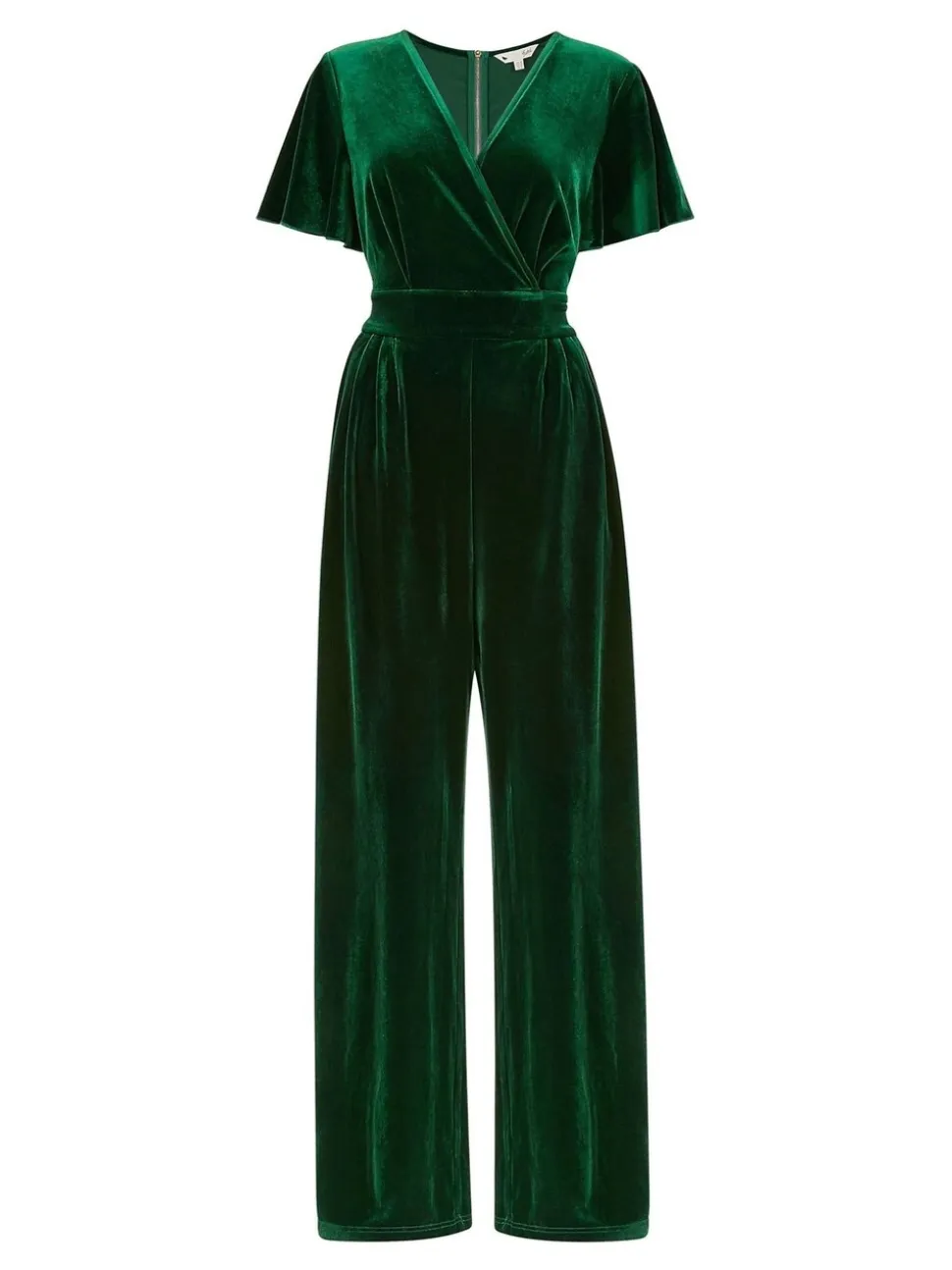 Donkergroen - Yumi - Jumpsuit met engelenmouwen