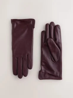 Donkerkersenrood - Leren handschoenen