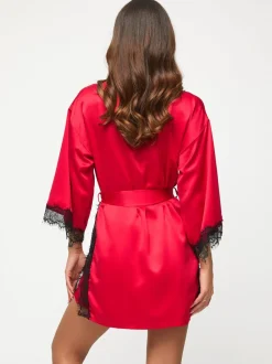 Donkerrood - Ann Summers Cherryann satijnen kimono