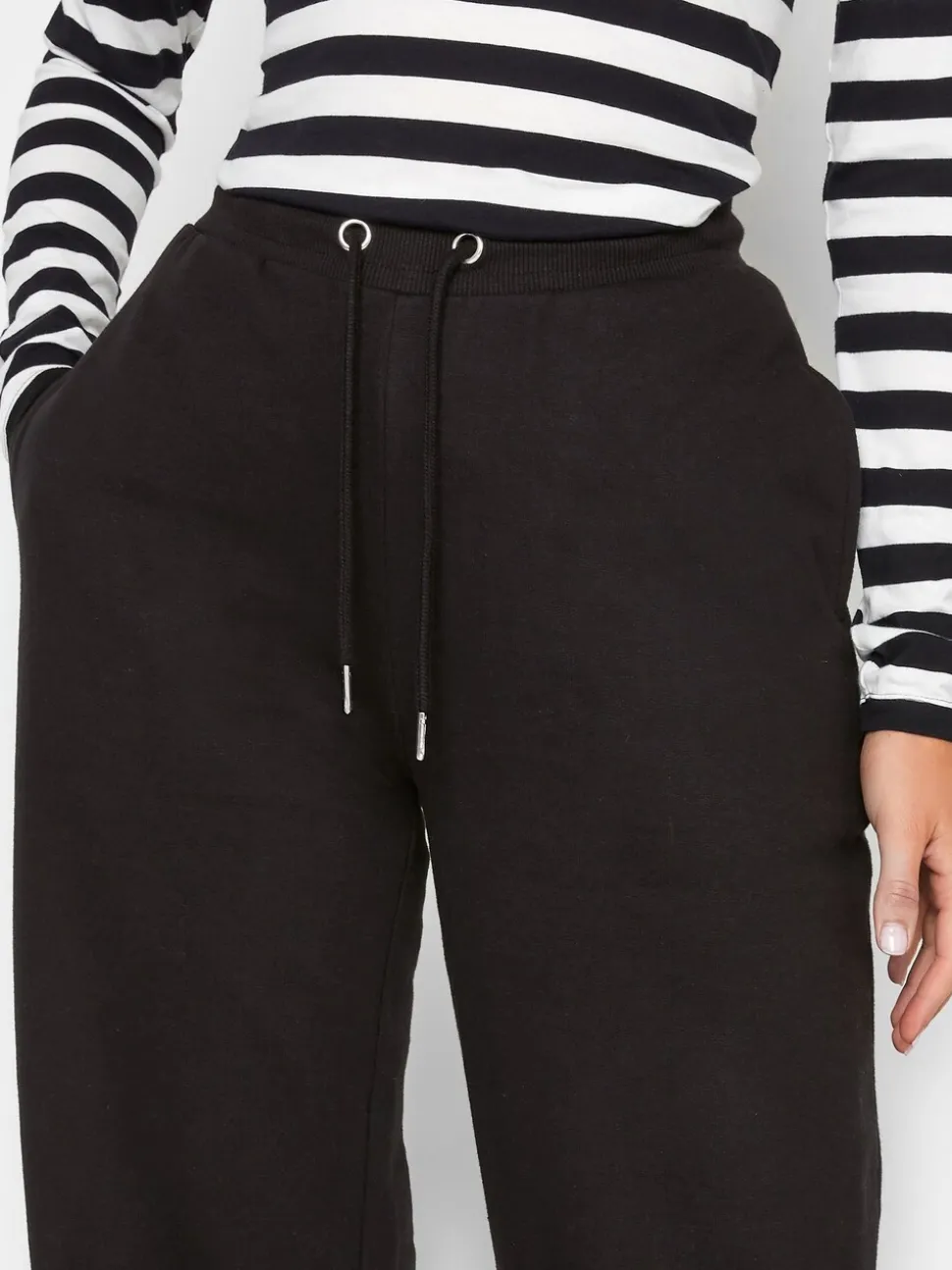 Donkerzwart - Long Tall Sally joggingbroek met wijde pijpen