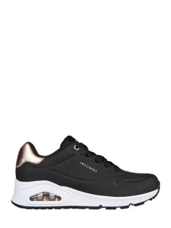 Donkerzwart - Skechers goudkleurige damessneakers met standaard pasvorm Uno