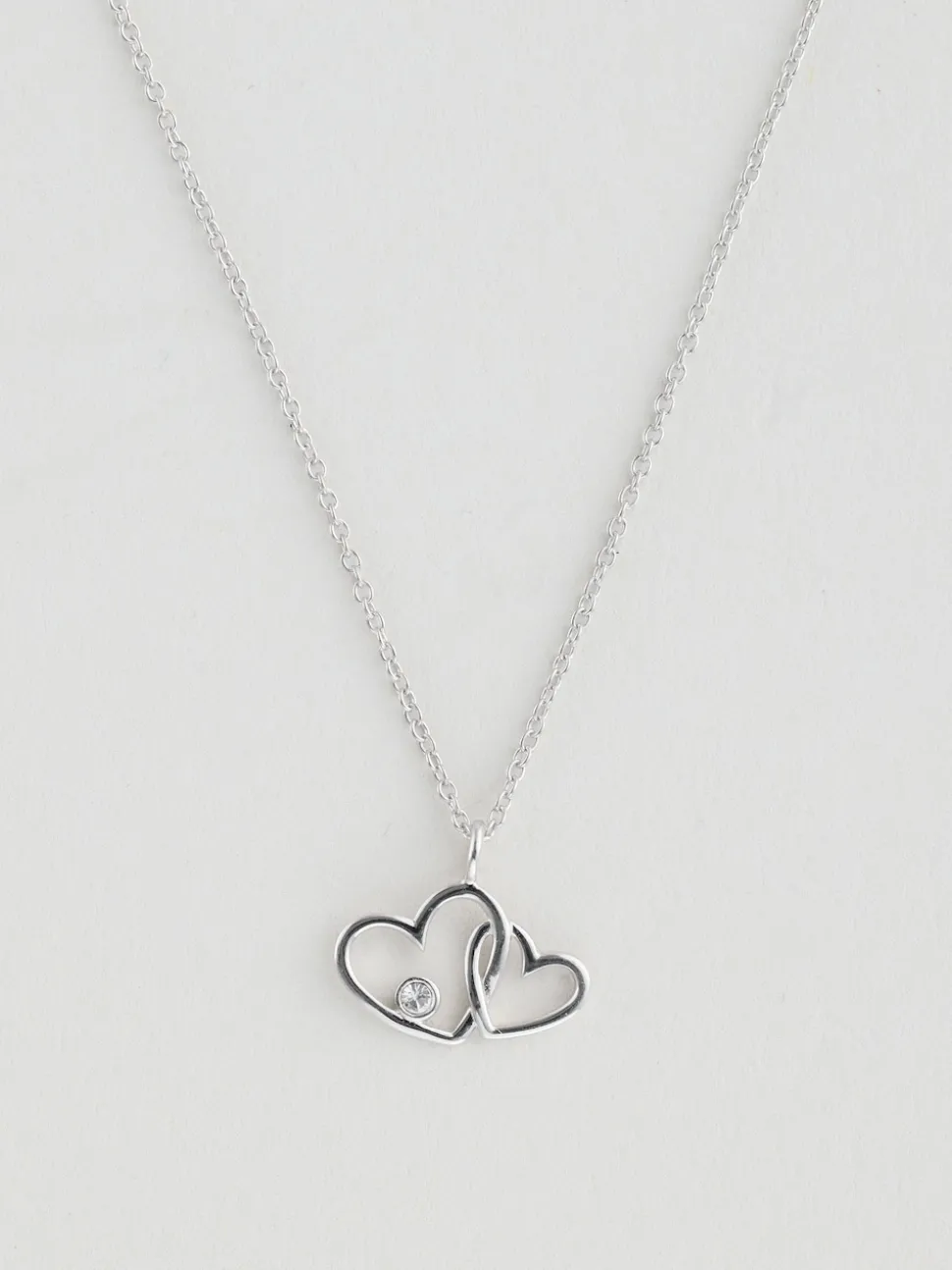 Echt zilver - Intertwined Heart Pendant Necklace
