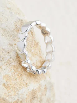 Echt zilver - Mother of Pearl ring met hartje