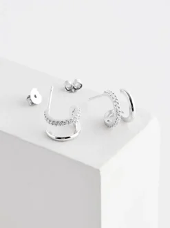 Echt zilver - Oorbellen met dubbele ring