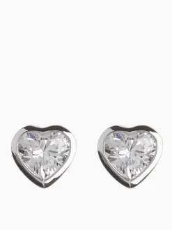 Echt zilver - Oorknopjes met hartje