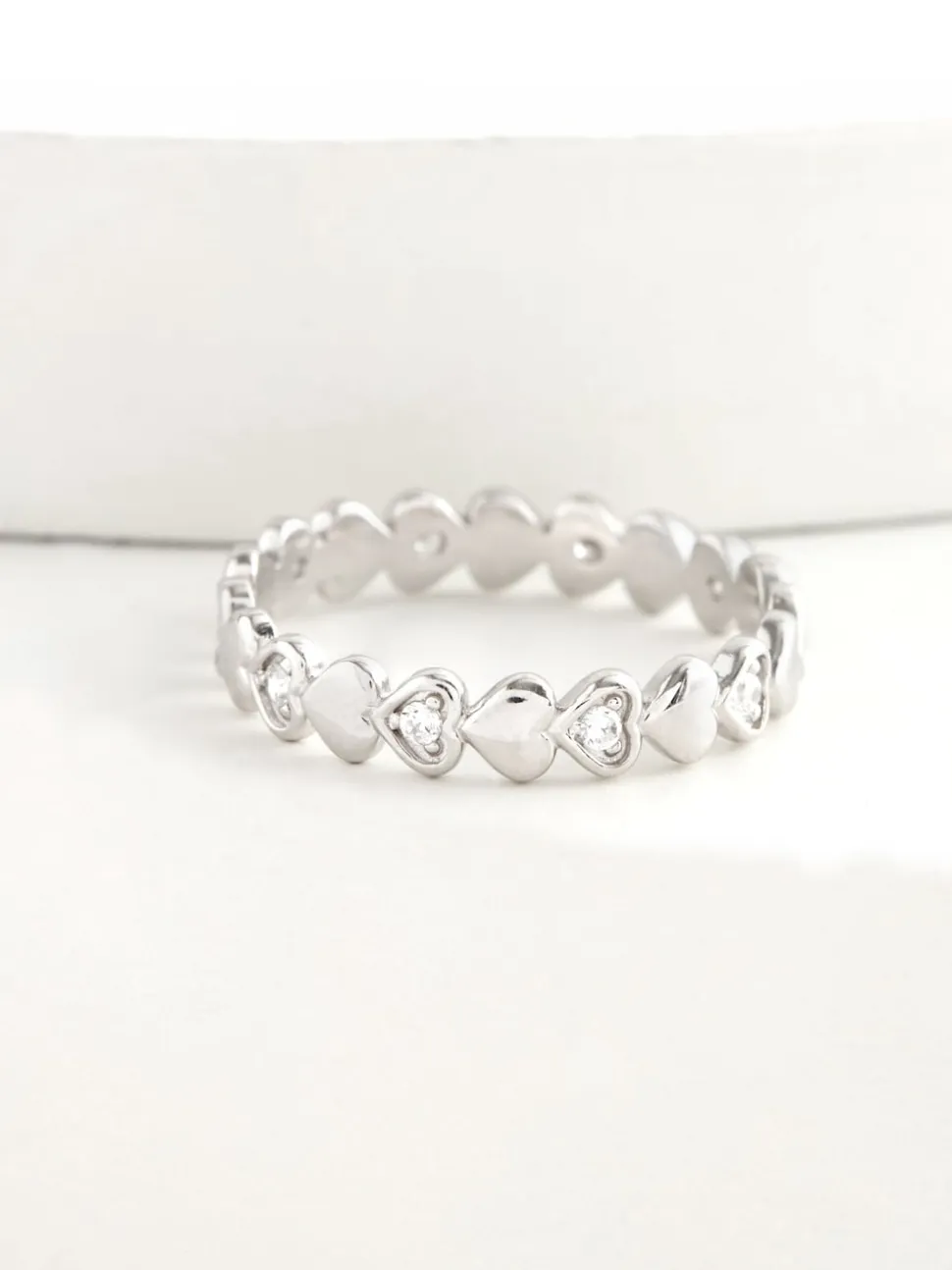 Echt zilver - Schitterende hart-ring