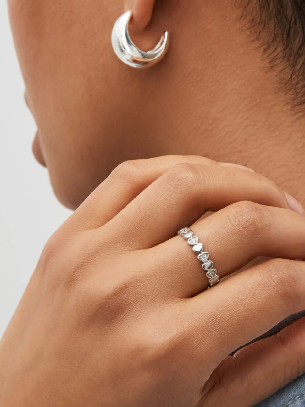 Echt zilver - Schitterende hart-ring