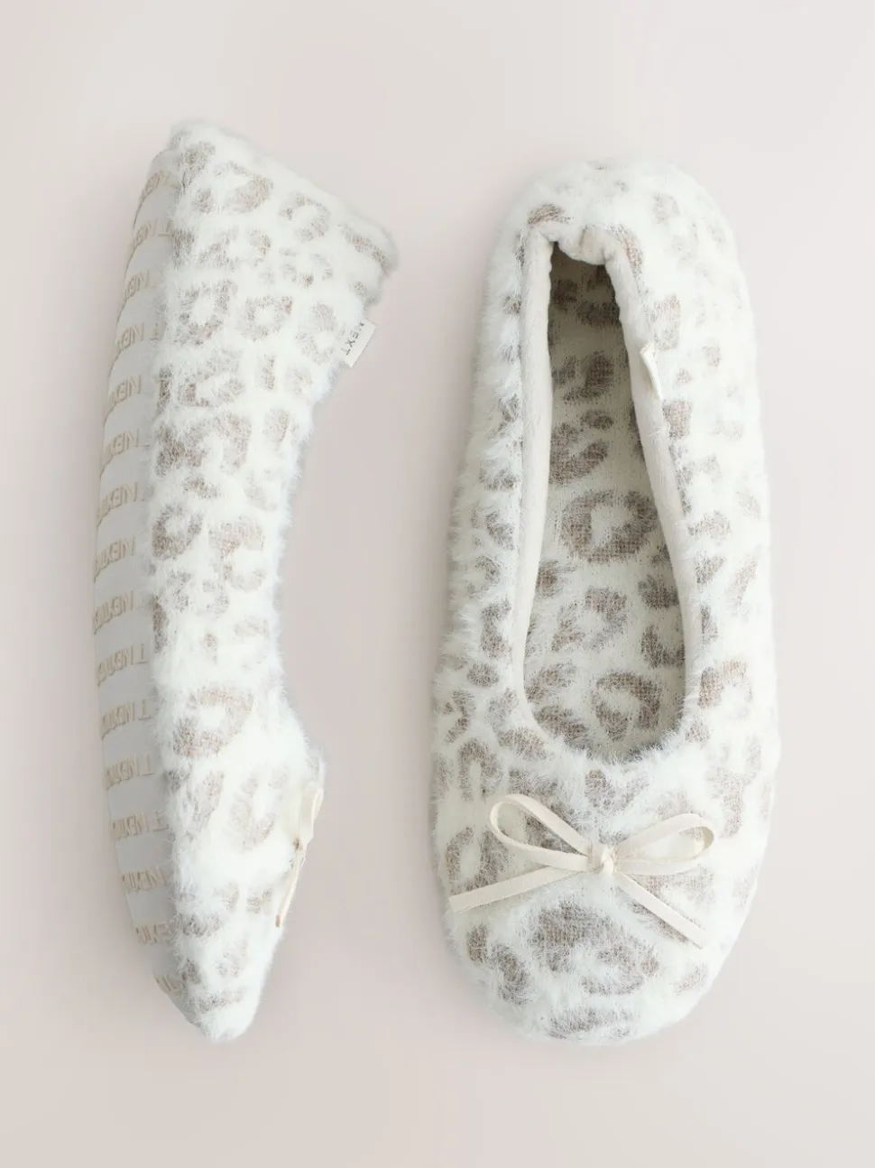 Ecru - Ballerinapantoffels met dierenprint