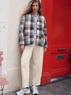 Ecru - Corduroy broeken Barrel jeans