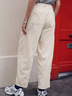 Ecru - Corduroy broeken Barrel jeans