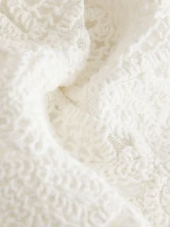 Ecru - Crochet Tie Waist Shorts