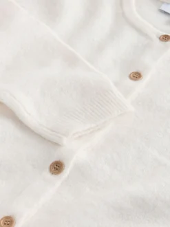 Ecru - Gebreid vest met ronde hals