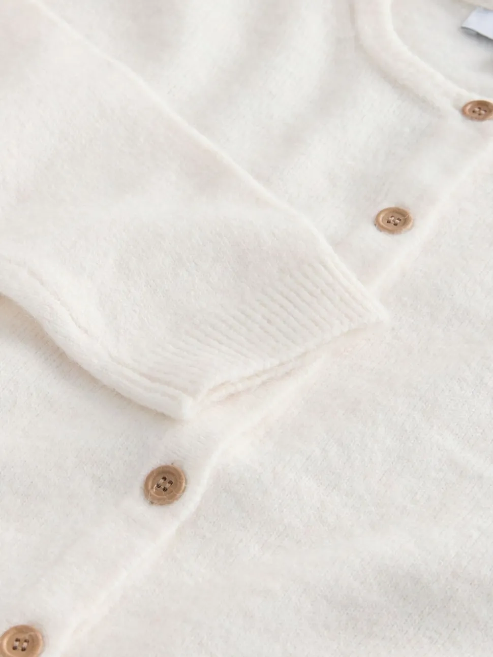 Ecru - Gebreid vest met ronde hals