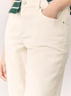 Ecru - Knielange Bermuda denim shorts