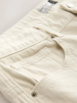 Ecru - Knielange Bermuda denim shorts