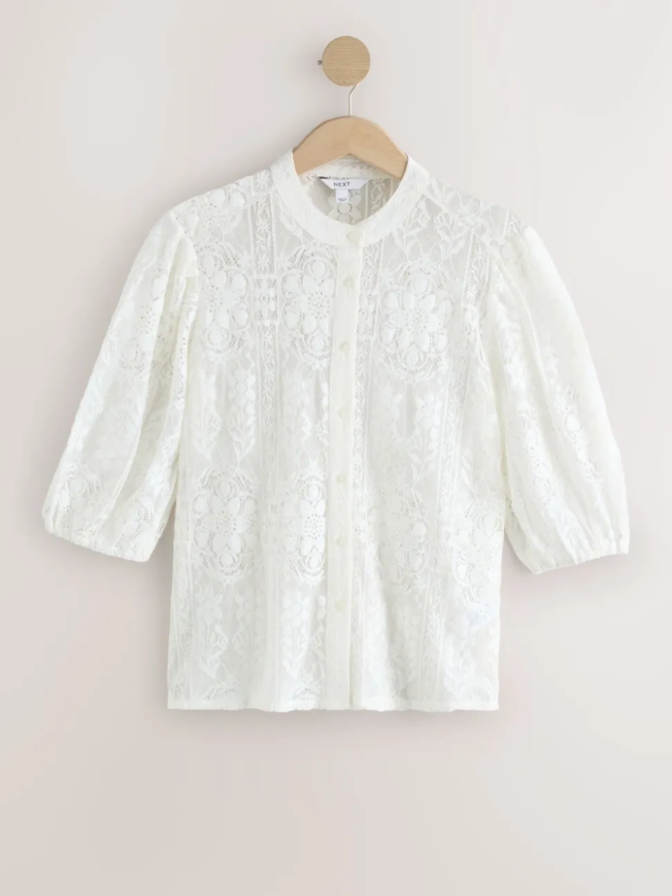 Ecru - Lace Half Sleeve Blouse