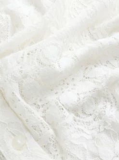 Ecru - Lace Half Sleeve Blouse