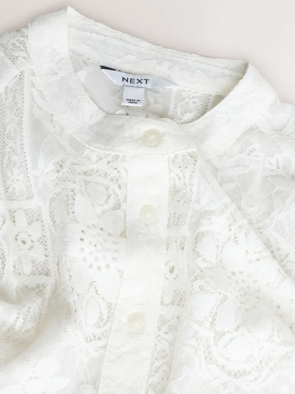Ecru - Lace Half Sleeve Blouse