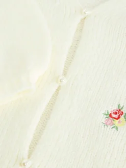Ecru - Laura Ashley Embroidered Floral Cardigan
