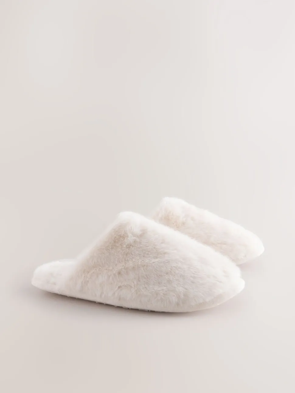 Ecru - Pantoffels met imitatiebont