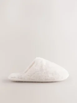 Ecru - Pantoffels met imitatiebont