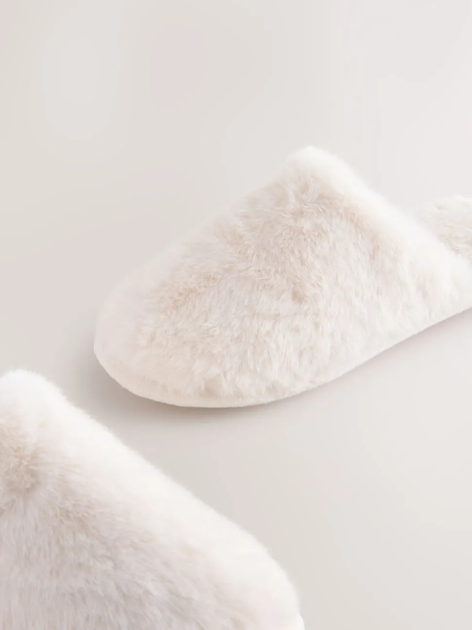 Ecru - Pantoffels met imitatiebont