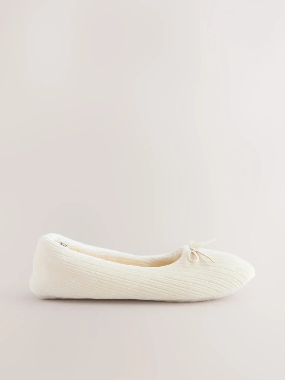 Ecru - Velours corduroy balletschoentjes