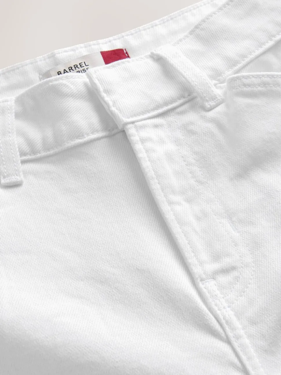 Ecru - Wide Leg Barrel Denim Jeans