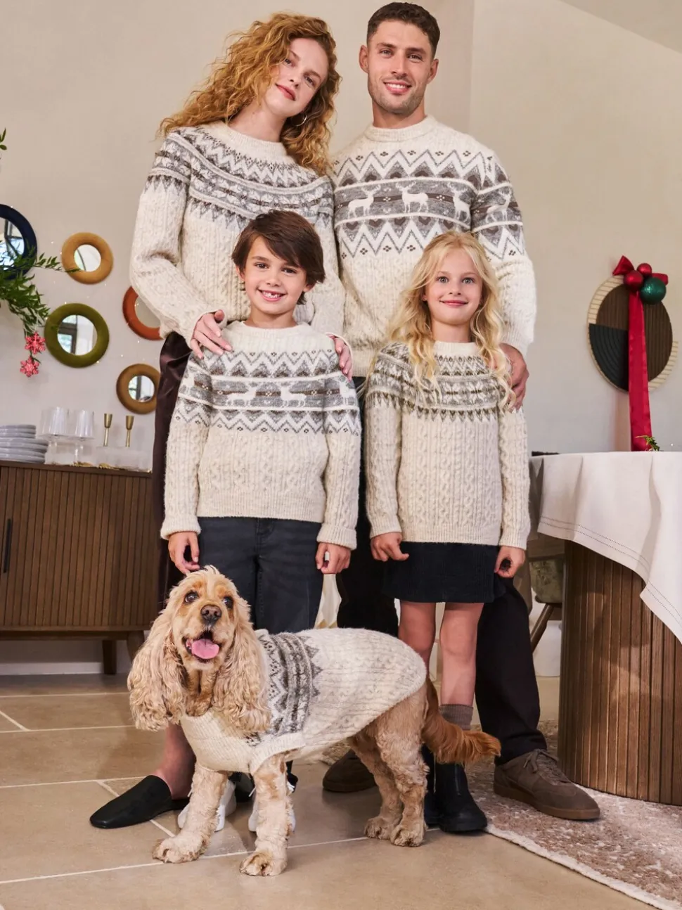 Ecru fairisle-motief - Matching Family kersttrui