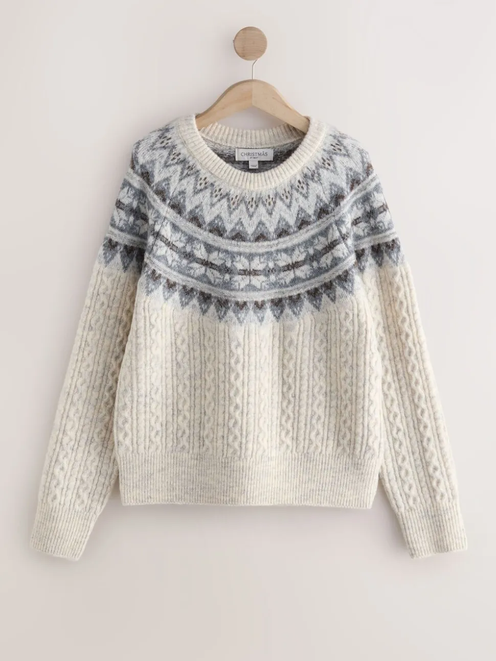 Ecru fairisle-motief - Matching Family kersttrui