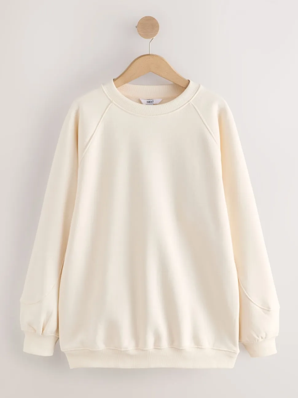 Ecru gebroken wit - Relaxed Fit Heavyweight Longline Crew Neck Sweatshirt