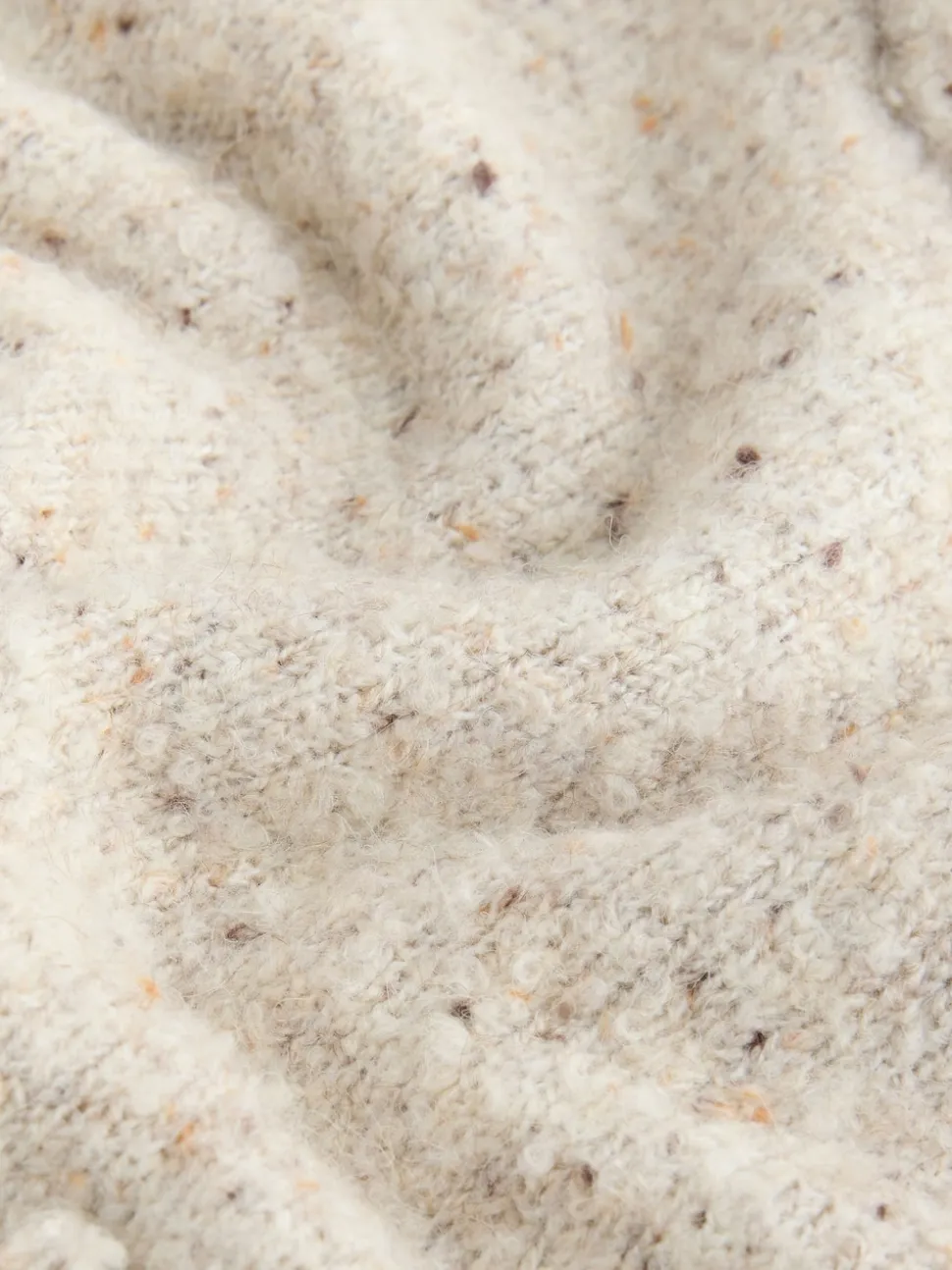 Ecru gemêleerd - Boucle Ronde hals Trui Met Wol
