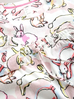 Ecru/Pink Bunny - Pyjama met lange mouwen