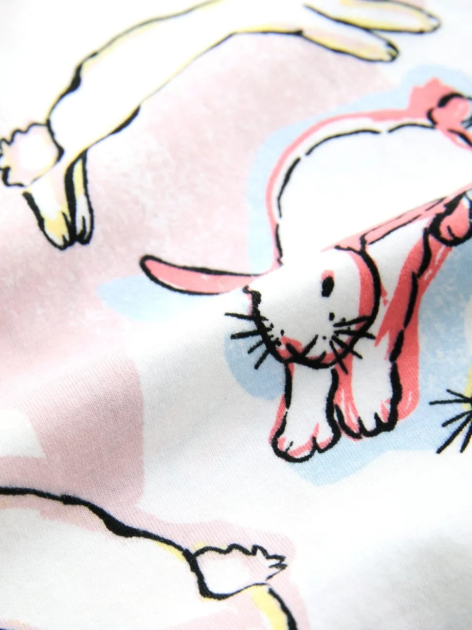 Ecru/Pink Bunny - Pyjama met lange mouwen