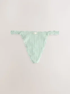 Ecru/roze - 3 Naadloze pointelle slips