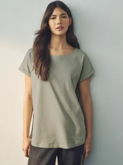 Ecru/Taupe/Bruin/Blauw/Geel - Set van 5 T-shirts met kapmouwtjes
